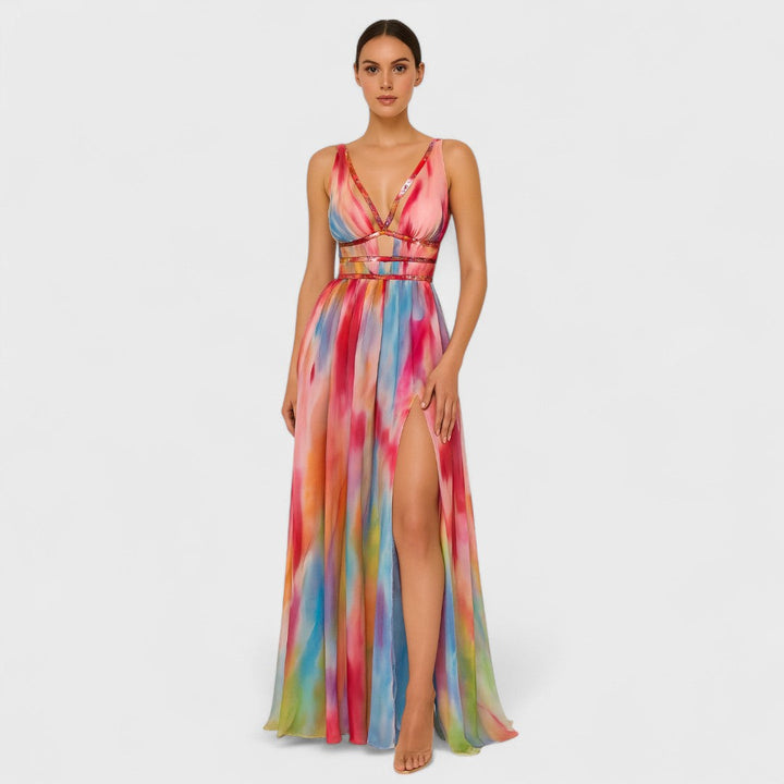 FREYA - Langes gemaltes Kleid