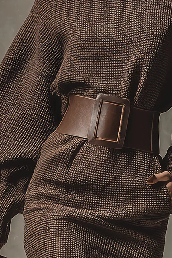 Cléa - Kurzes Strickkleid mit Passendem Gürtel