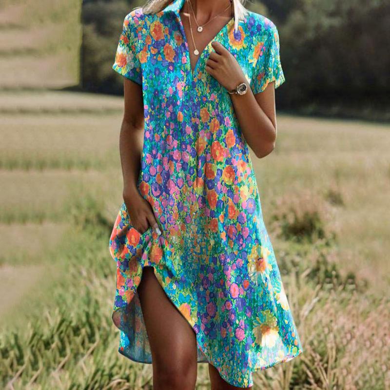 SABRINA - Buntes Kleid mit Blumendruck