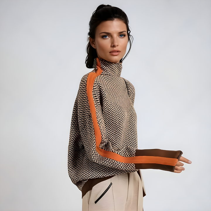 Clarabella - Pullover mit hohem Kragen Mélange