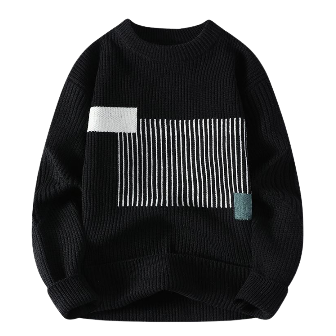 SASCHA - Pullover mit geometrischem Farbblock