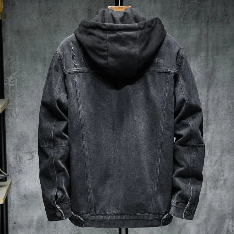 Isaac™  Gefütterte Jeansjacke mit Kapuze