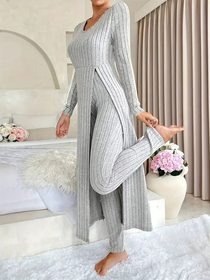 Zayda Elegantes Zweiteiliges Strick Set
