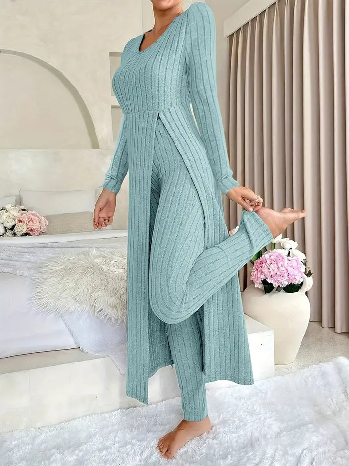 Zayda Elegantes Zweiteiliges Strick Set
