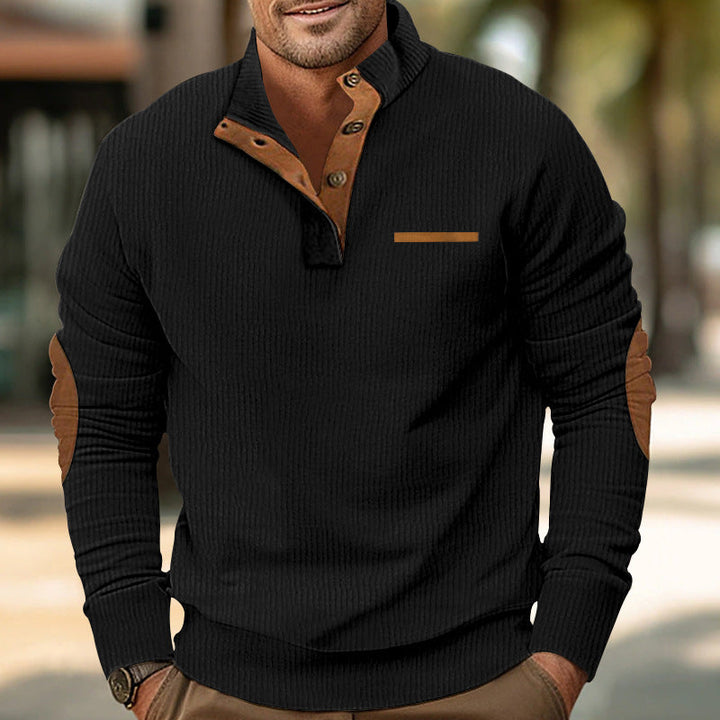 Sebastian - Herrenpullover mit Viertelknopf