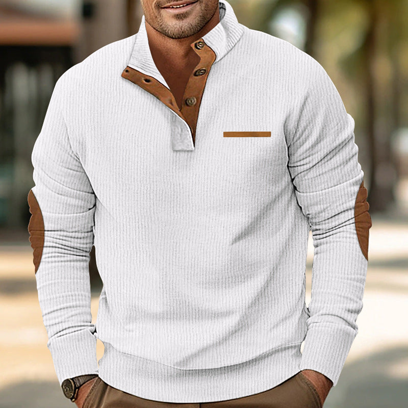 Sebastian - Herrenpullover mit Viertelknopf