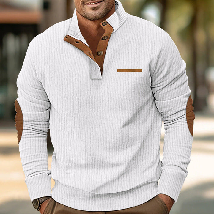 Sebastian - Herrenpullover mit Viertelknopf