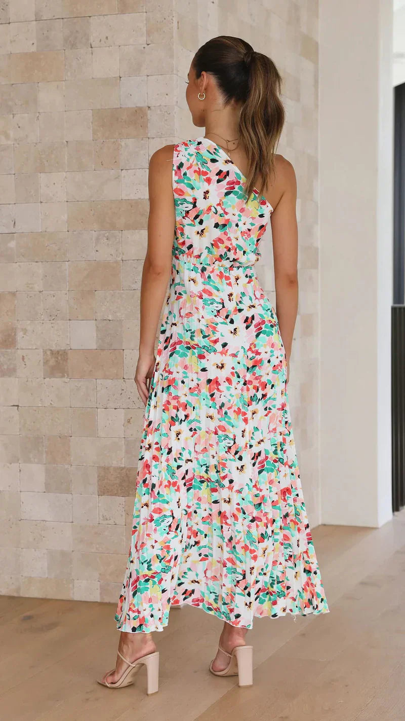 MARIE - Bedrucktes asymmetrisches Kleid