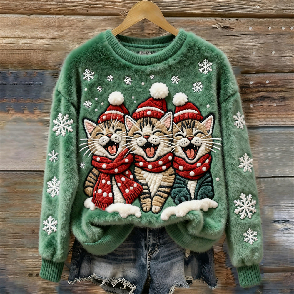 Lilith - Weihnachtlicher Katzenpullover