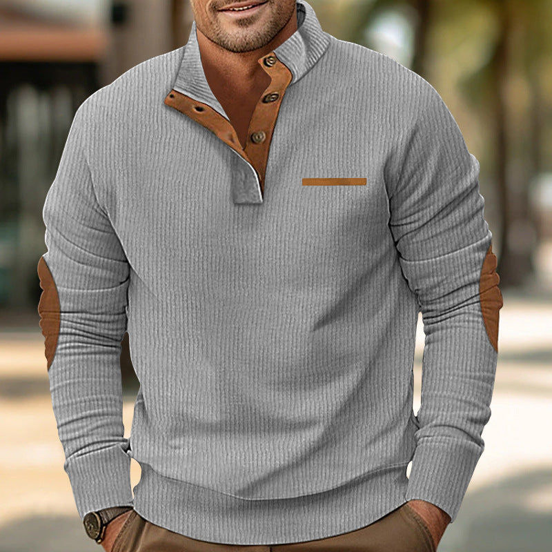 Sebastian - Herrenpullover mit Viertelknopf