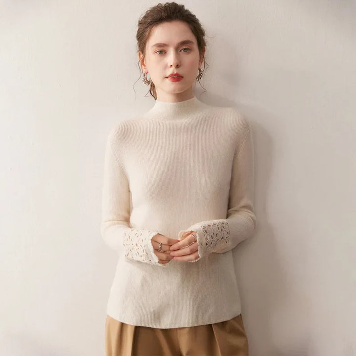 Damen Wollpullover mit halbhohem Kragen – weich, bequem & elegant