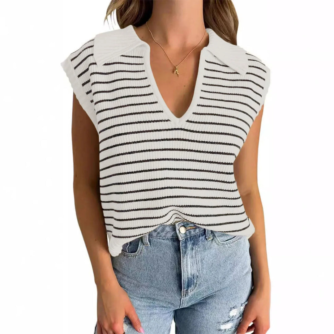 Streifenlauf Damen Stricktop