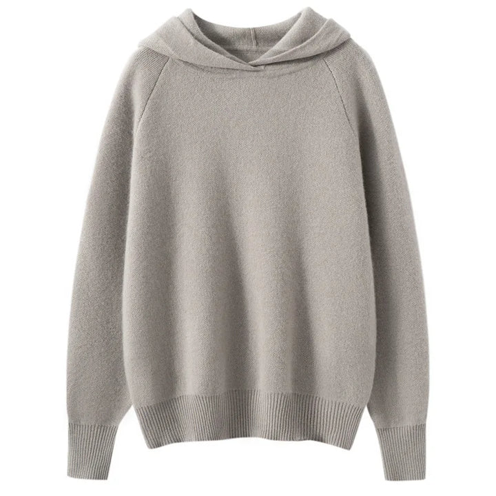 Damen Kaschmir Hoodie dick gestrickt, locker & warm