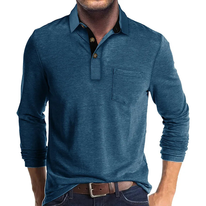 Jörg Herren Langarmshirt in Unifarbe