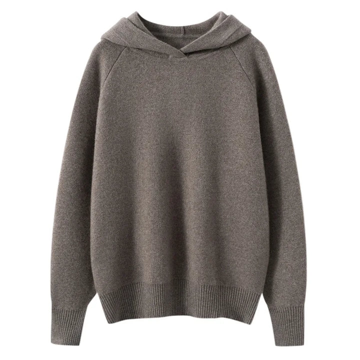 Damen Kaschmir Hoodie dick gestrickt, locker & warm