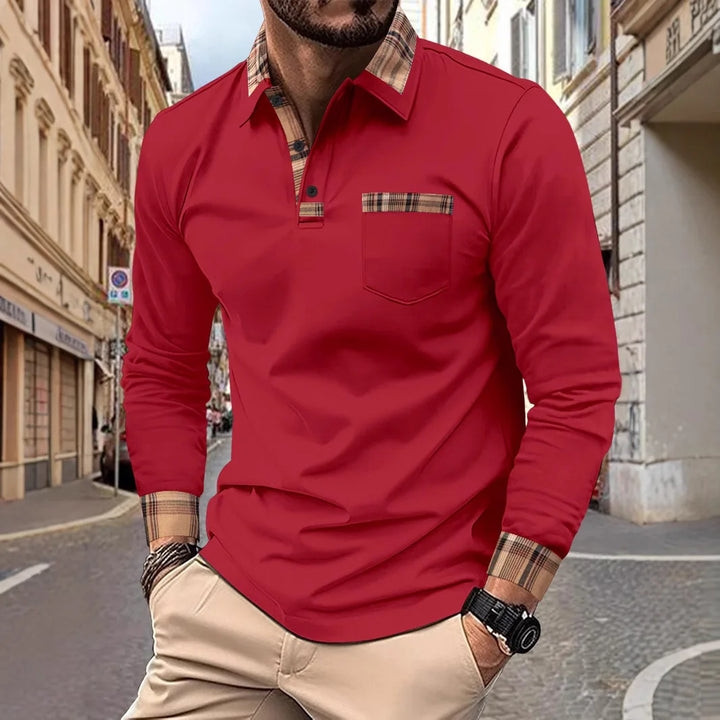 Kilian - Polo mit kariertem Reverskragen