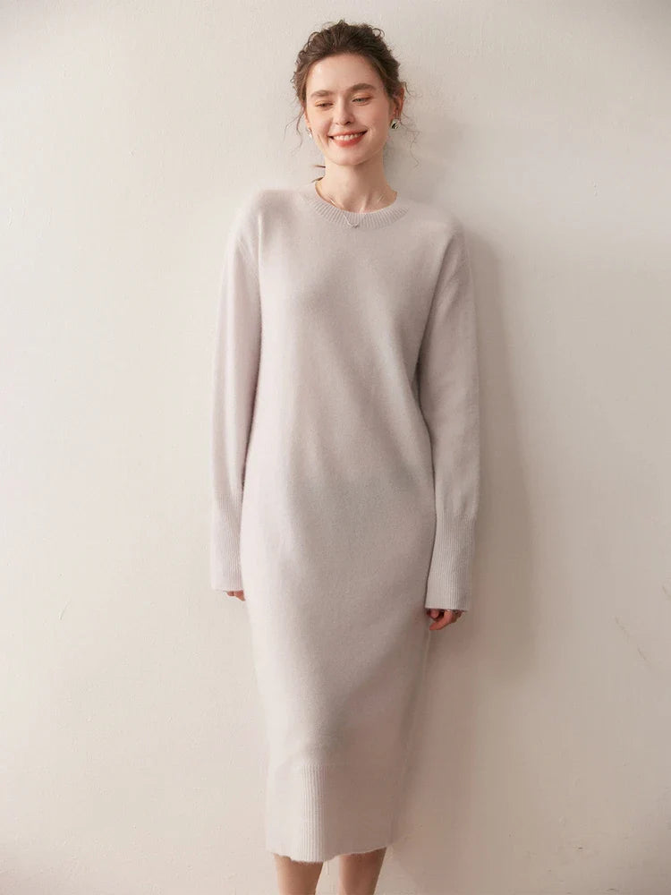 Kaschmir Midikleid zeitlos schlicht & edel für Herbst und Winter