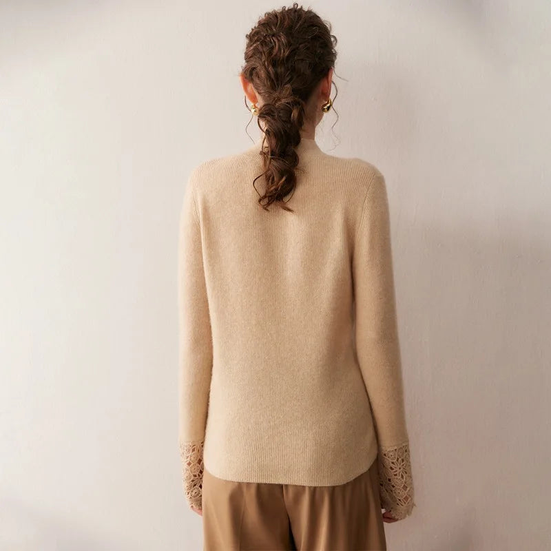 Damen Wollpullover mit halbhohem Kragen – weich, bequem & elegant