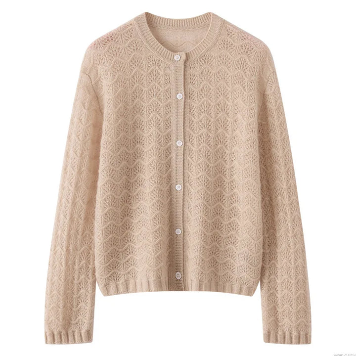 Kaschmir Damen Strickjacke offen, edel für Herbst und Winter