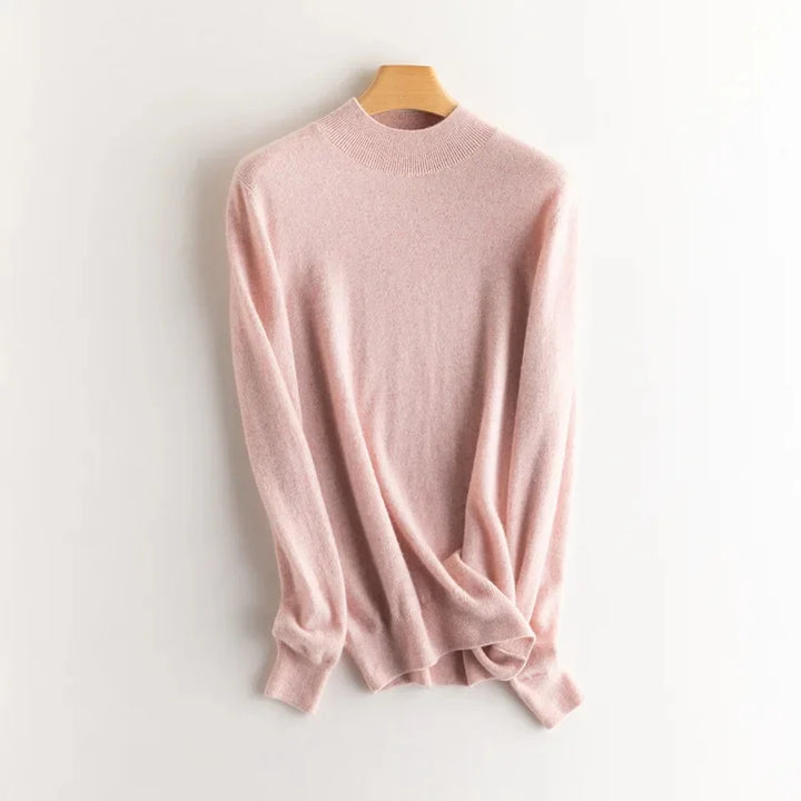 Damen Wollpullover mit halbem Polokragen