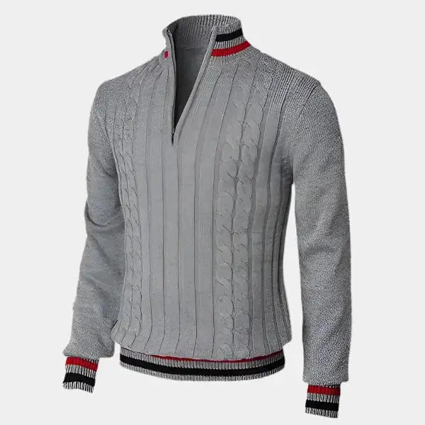 Rollkragenpullover mit halbem Reissverschluss