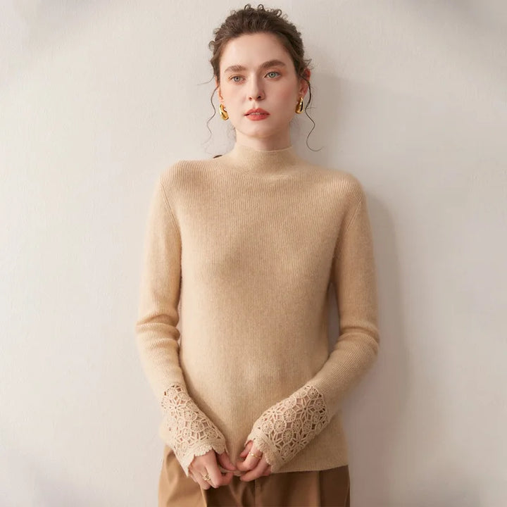 Damen Wollpullover mit halbhohem Kragen – weich, bequem & elegant