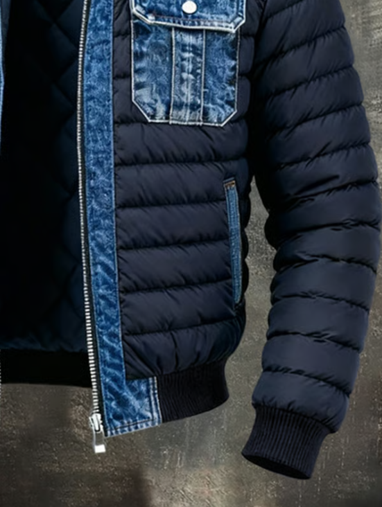 Julian - Hybride gesteppte Denim-Jacke