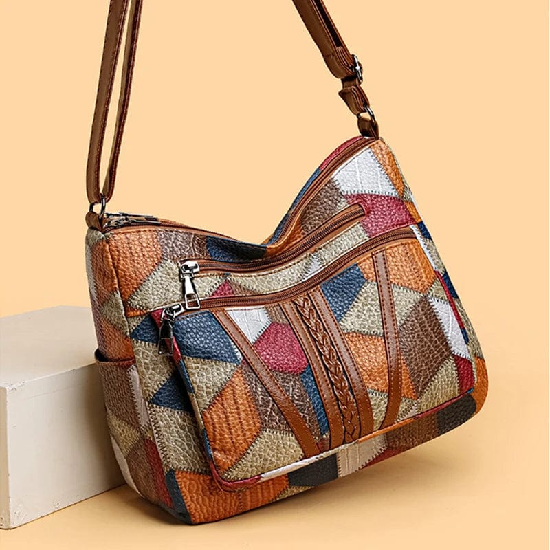 Solara - Mosaik-Lederhandtasche