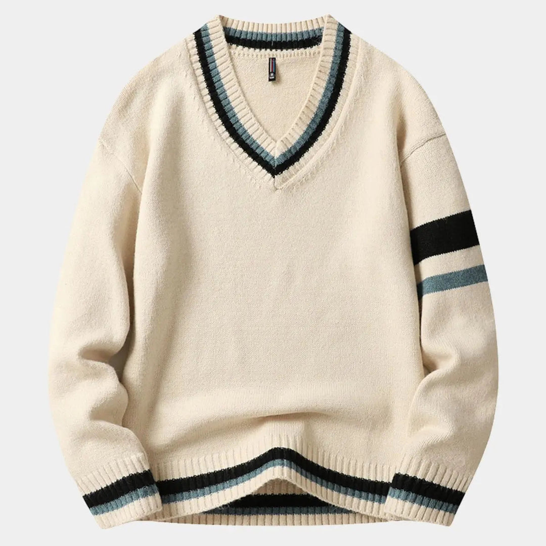 Klassischer Pullover mit V-Ausschnitt