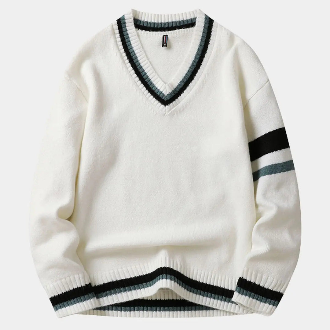 Klassischer Pullover mit V-Ausschnitt