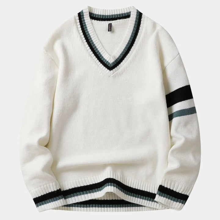 Klassischer Pullover mit V-Ausschnitt