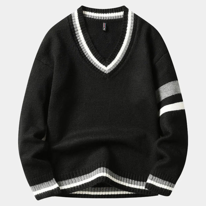 Klassischer Pullover mit V-Ausschnitt