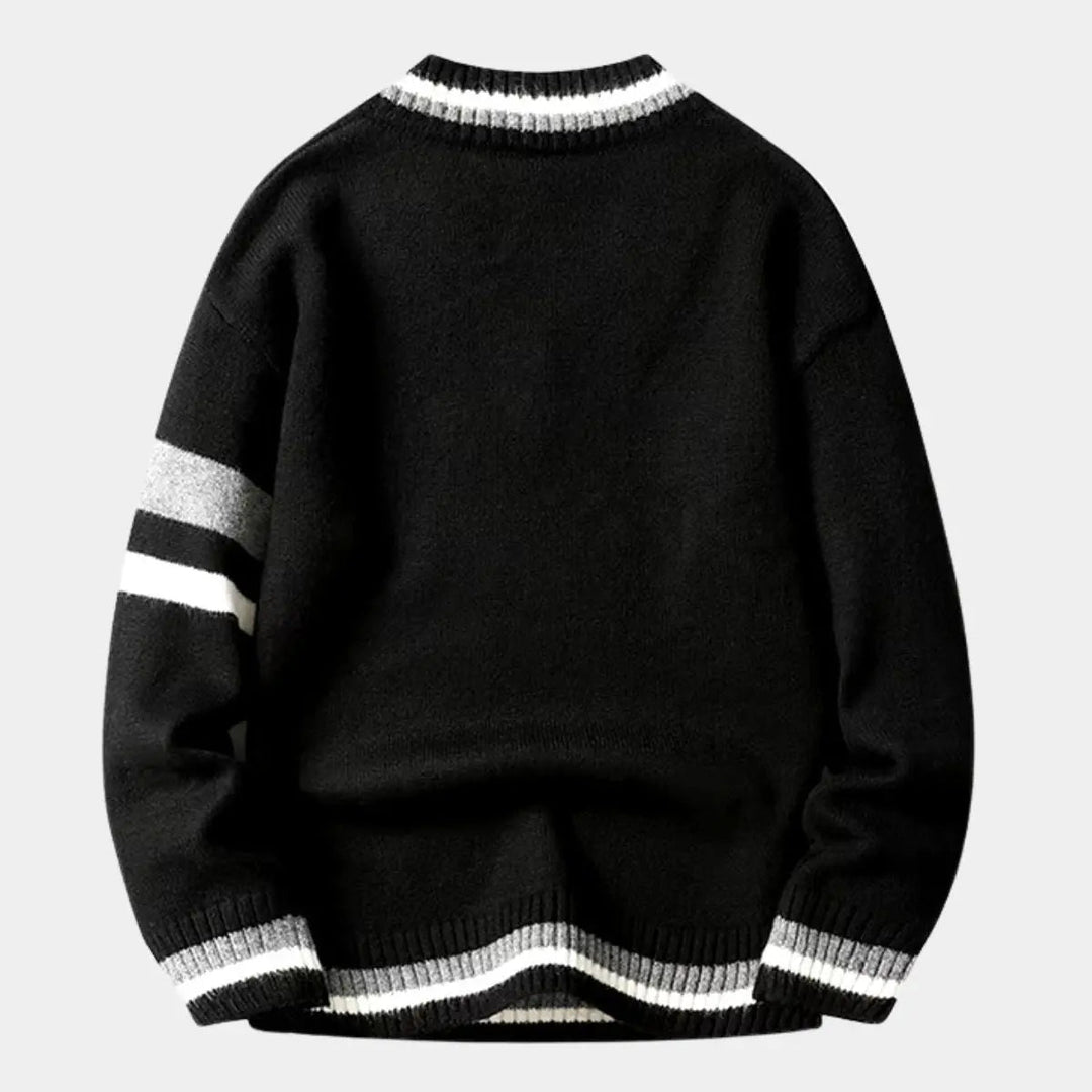 Klassischer Pullover mit V-Ausschnitt