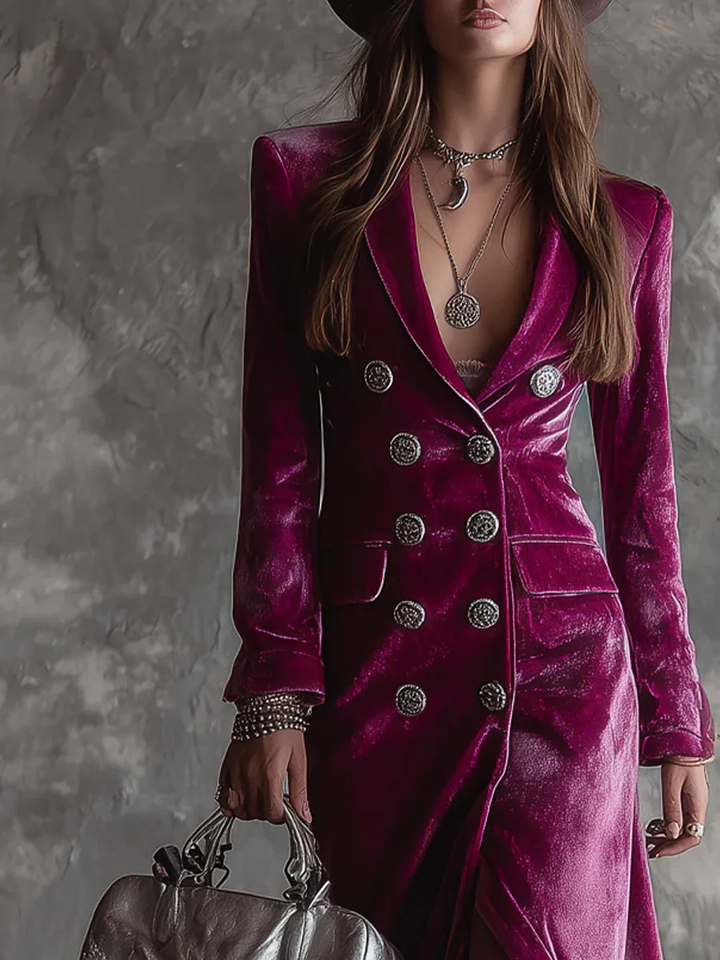 Vera - Samt Blazer Maxikleid
