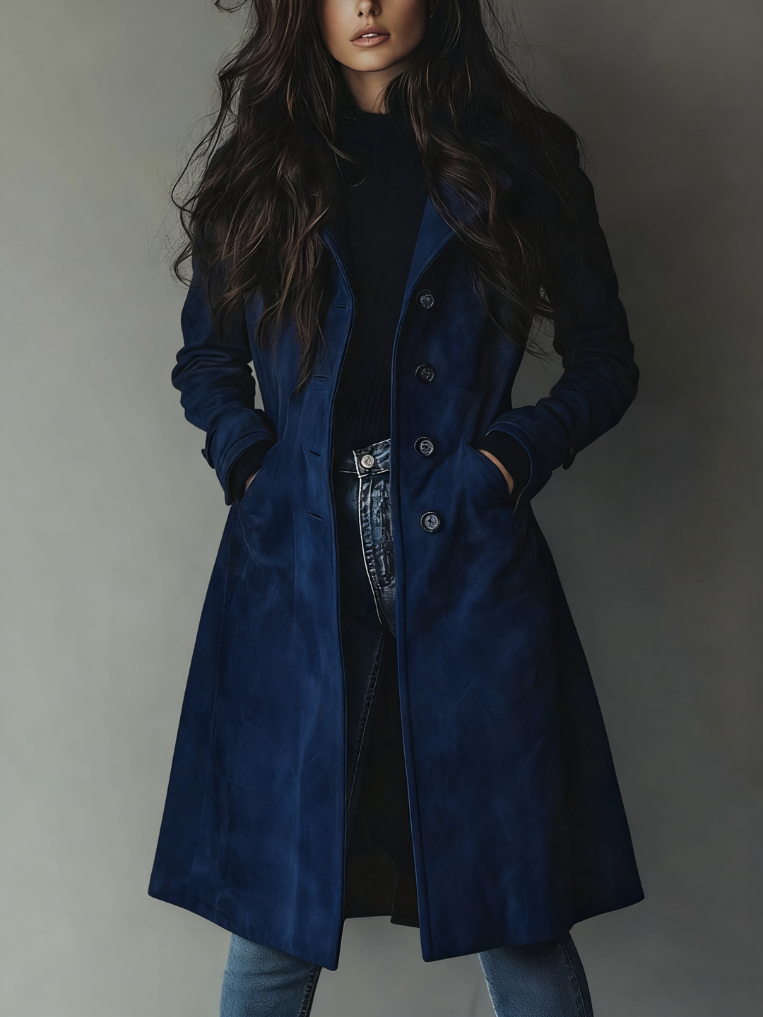 Teresa - Vintage-Trenchcoat aus Wildleder-Optik