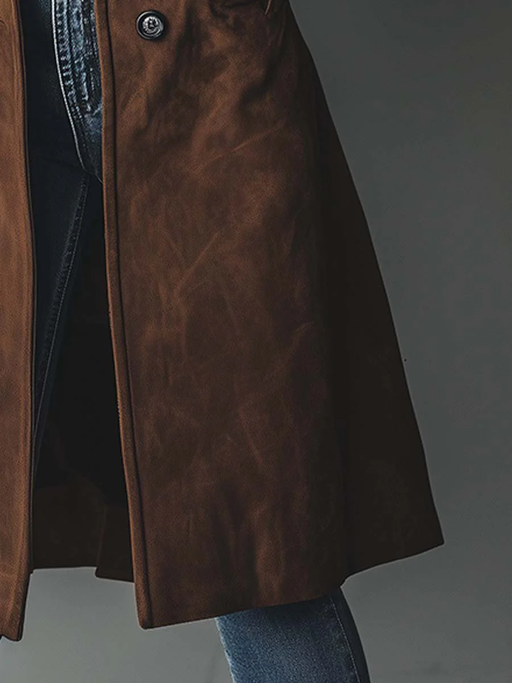 Teresa - Vintage-Trenchcoat aus Wildleder-Optik