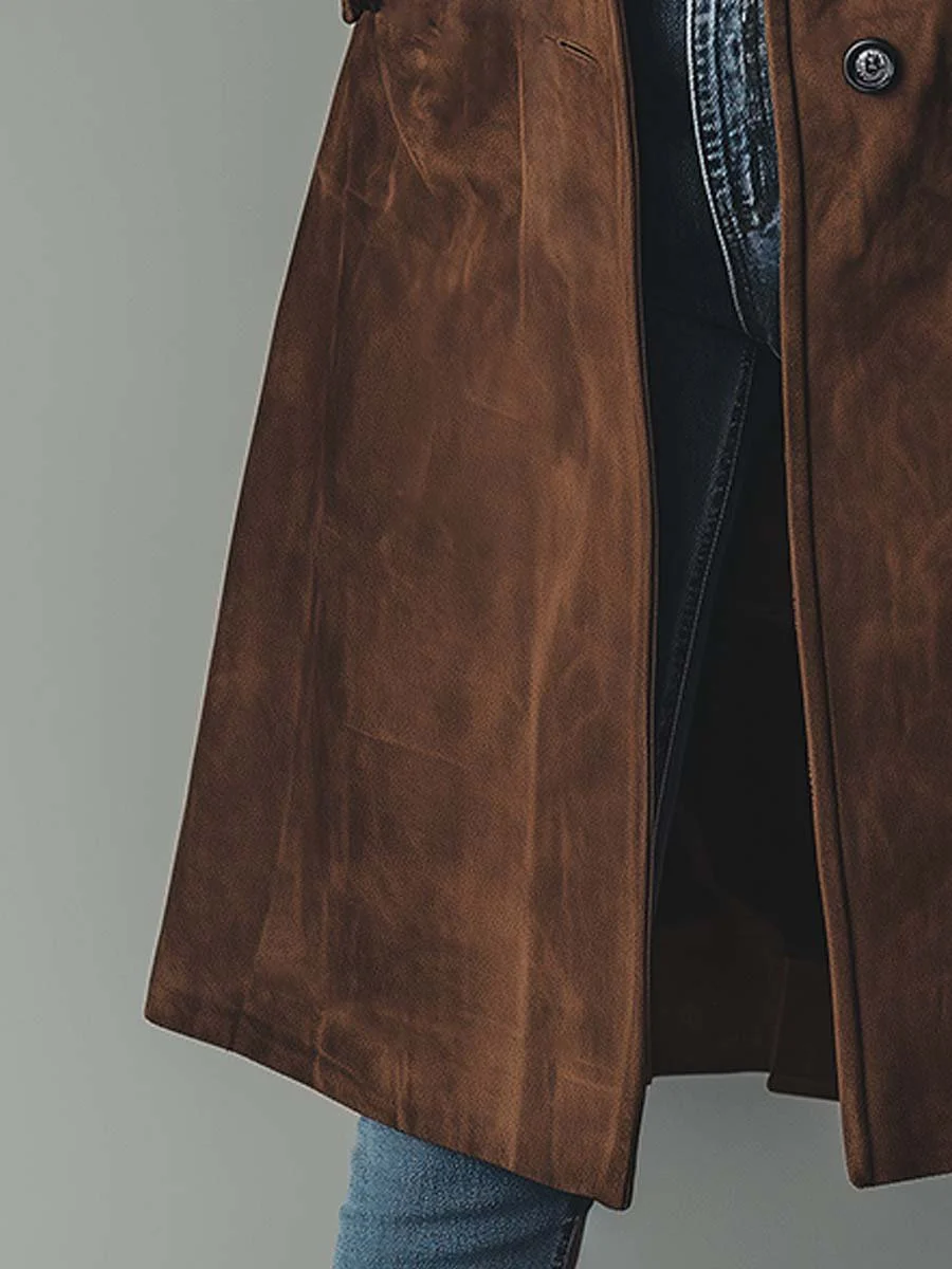Teresa - Vintage-Trenchcoat aus Wildleder-Optik