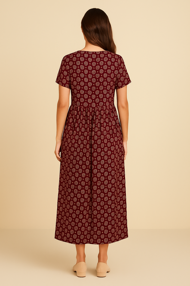 HERBERGER | Damen Maxikleid mit V-Ausschnitt und Empire-Taille luftig & leicht