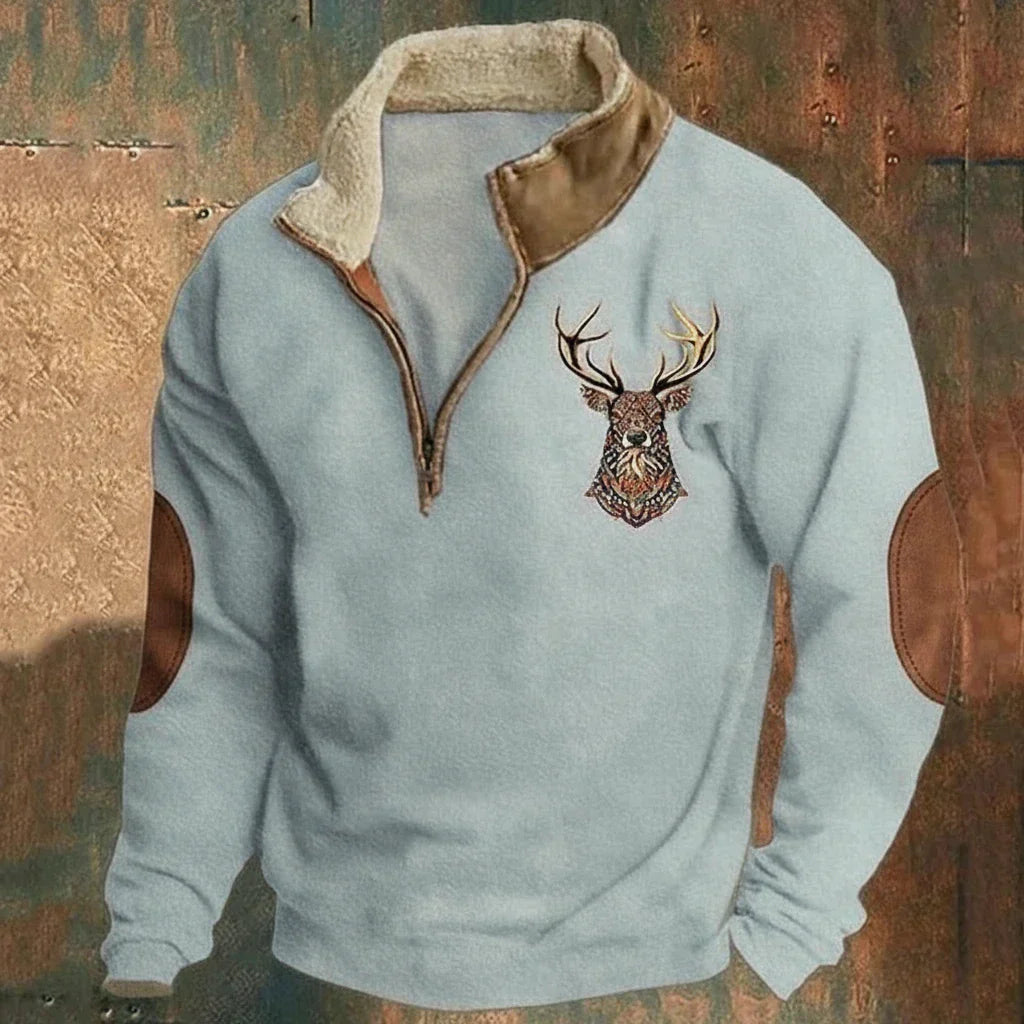 Arthur - Pullover mit nordischem Hirschmotiv