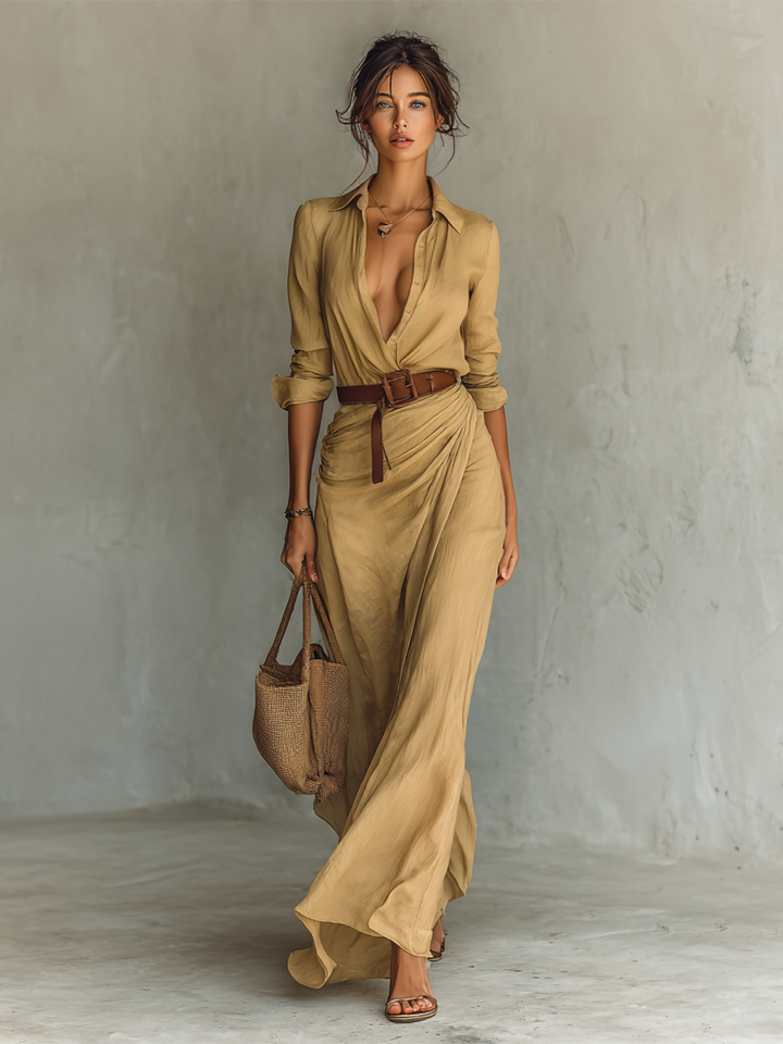 Senna - Maxikleid mit Reverskragen