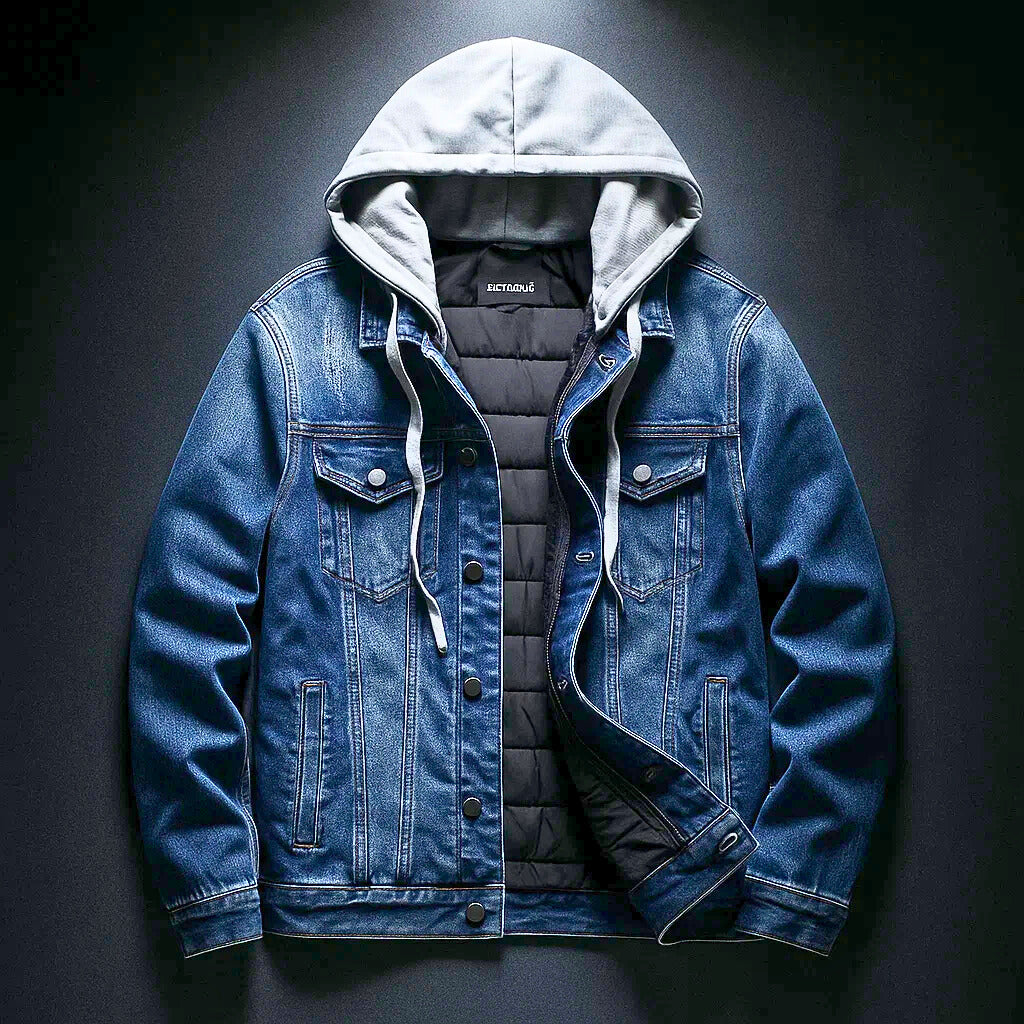 Isaac™  Gefütterte Jeansjacke mit Kapuze