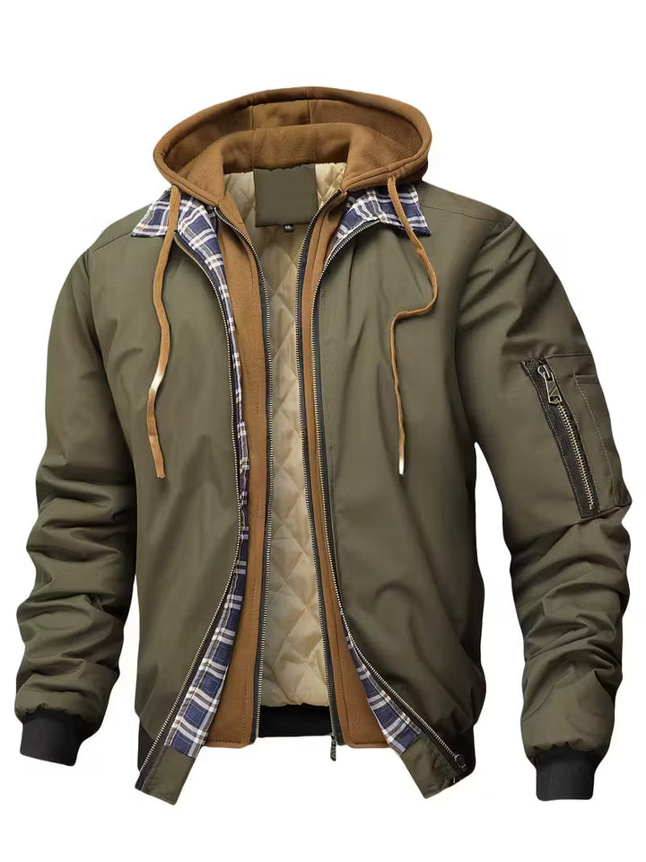 Sylvain™ Kapuzen Jacke Im Luftwaffe Stil Mit Reissverschluss