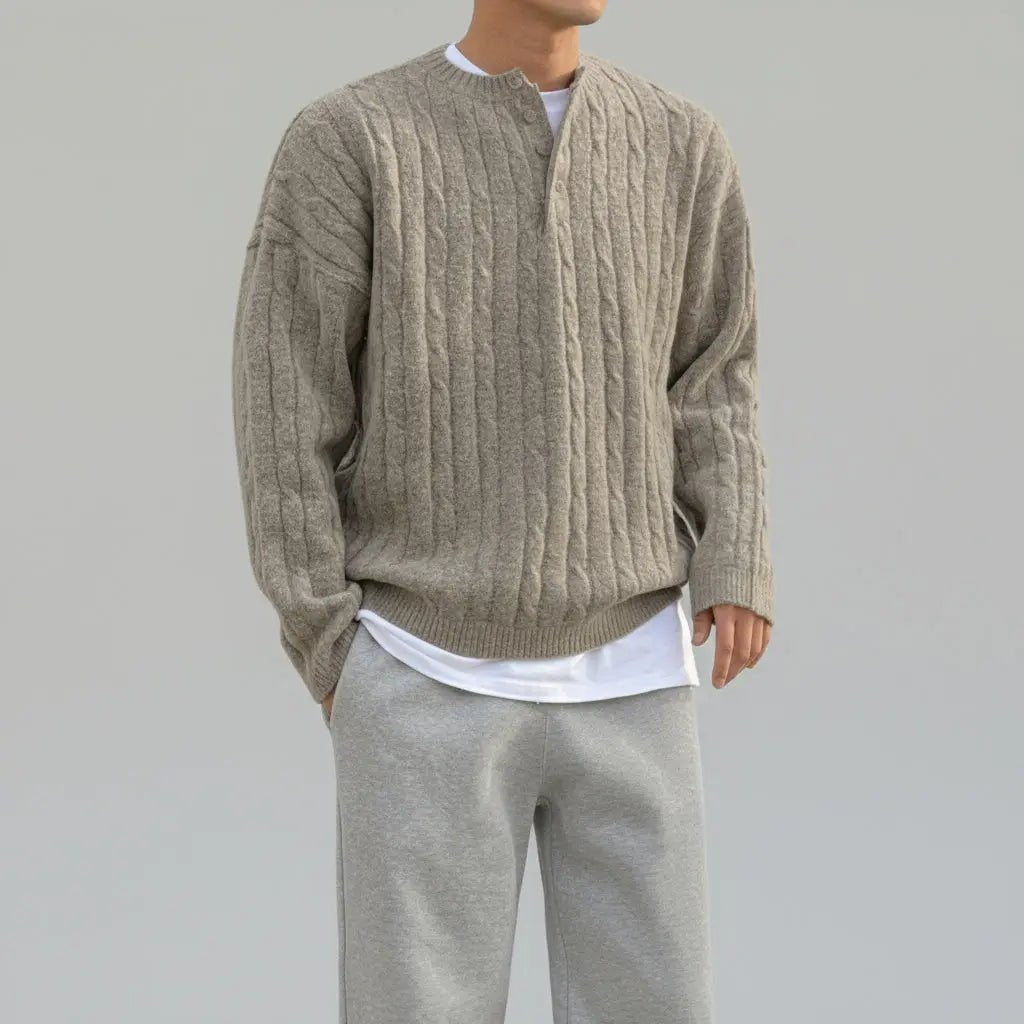 Cardigan Round Neck Sweater