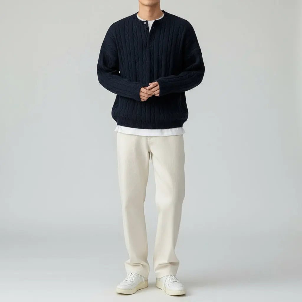 Cardigan Round Neck Sweater