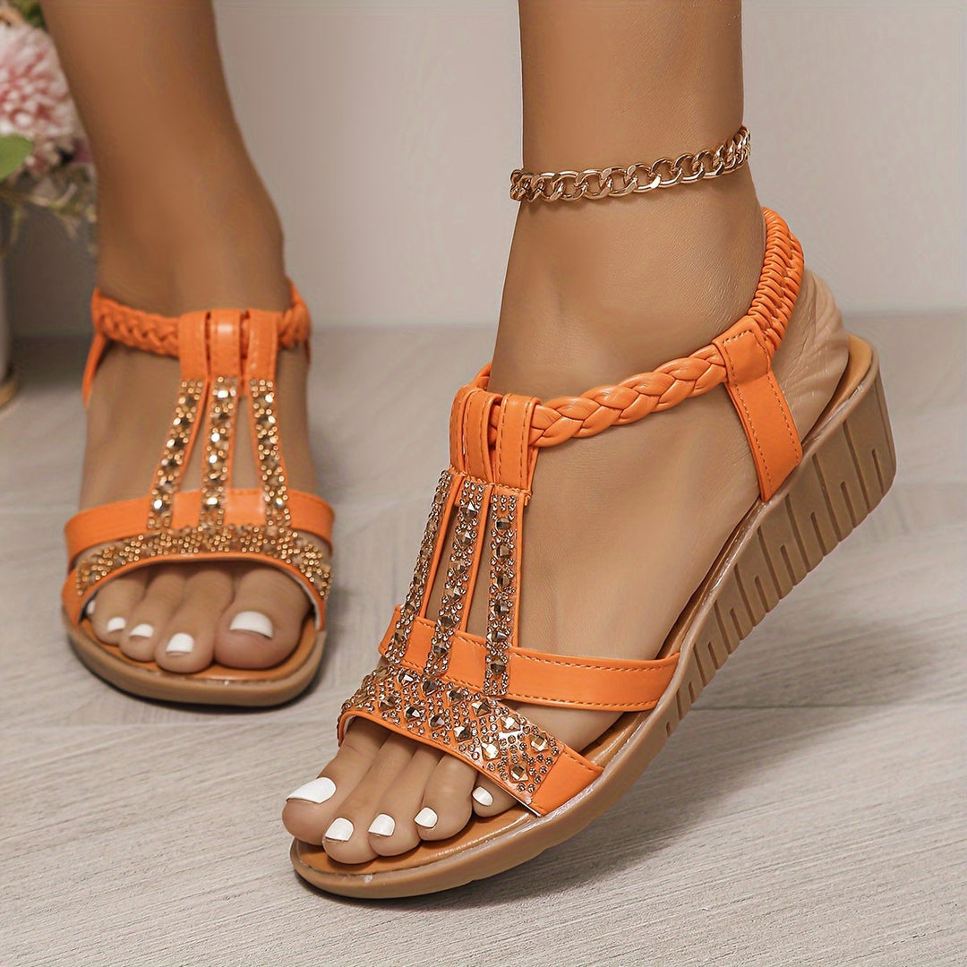 Trudy - Orthopädische Ibiza-Stil Sandalen mit Keilabsatz