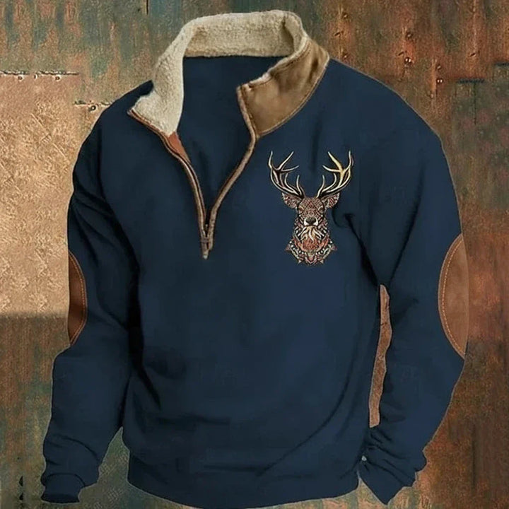 Arthur - Pullover mit nordischem Hirschmotiv