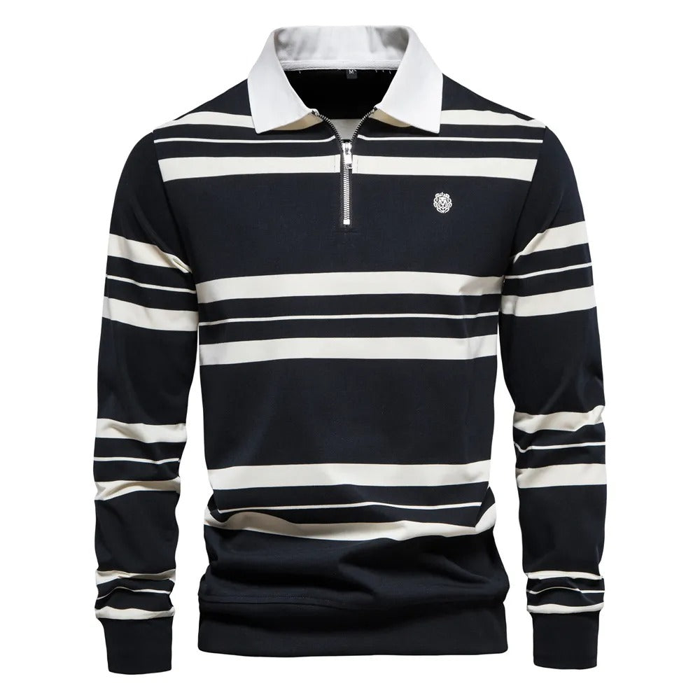 Finesso Herren Langarm Polo-Shirt