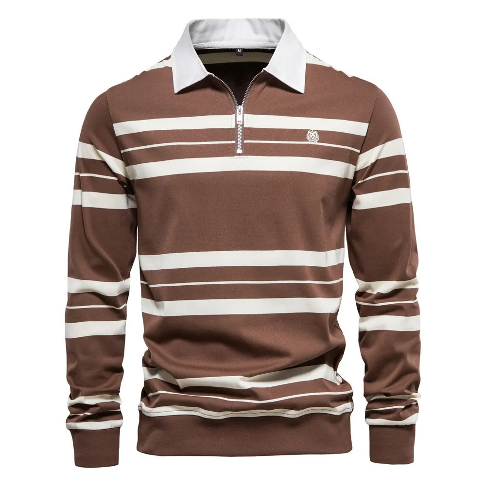 Finesso Herren Langarm Polo-Shirt