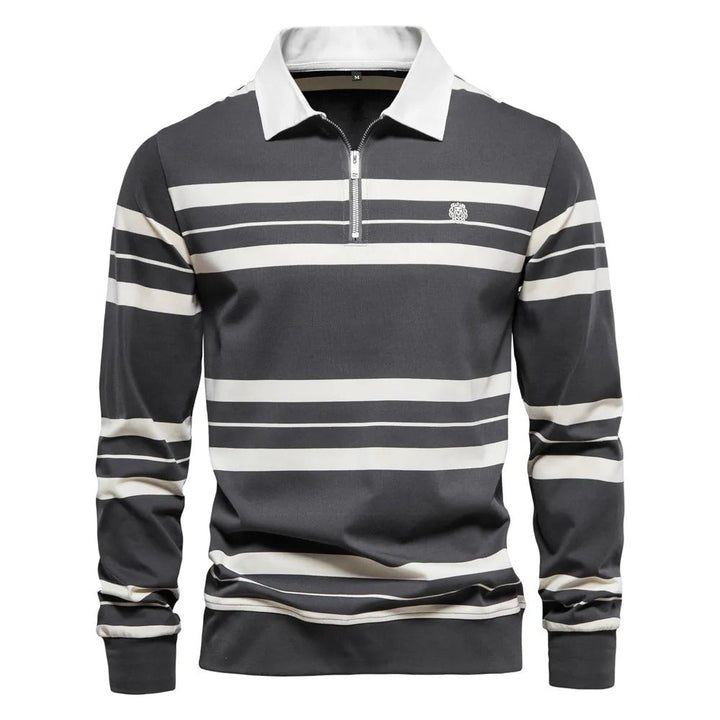 Finesso Herren Langarm Polo-Shirt