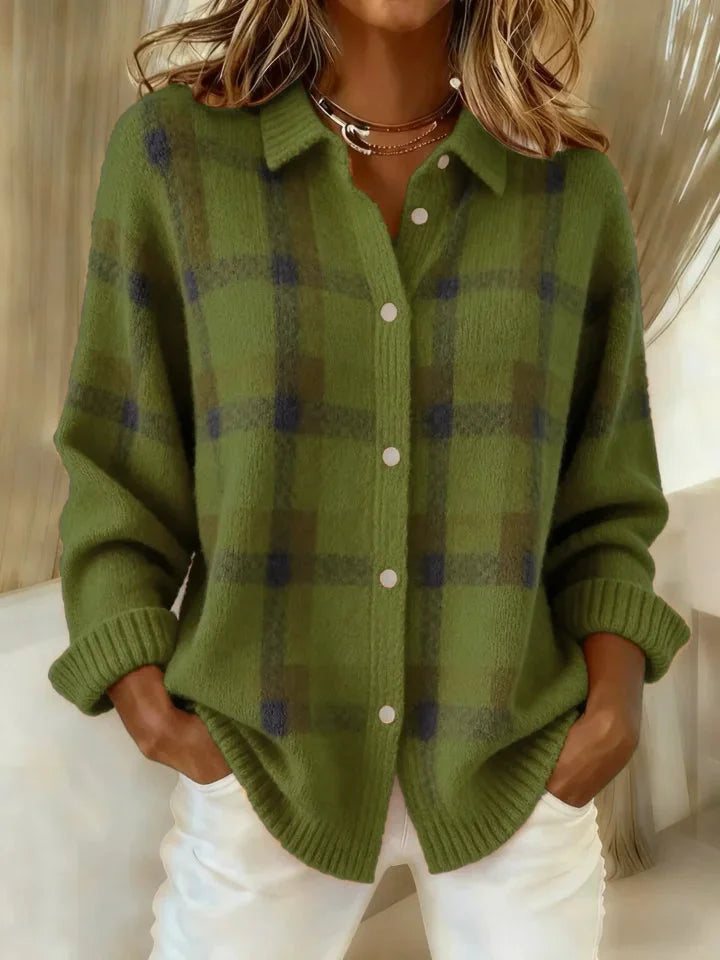Sandra Karierter Strickpullover
